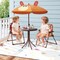 4-Piece Children’s Picnic Set with Folding Chairs and Adjustable Umbrella